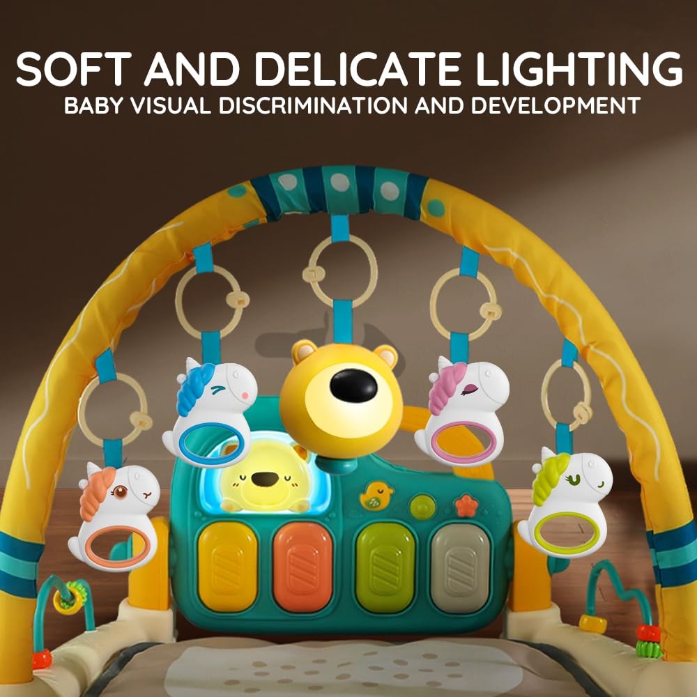 Baby Piano Play Gym Mat with Music and Light (Bear)