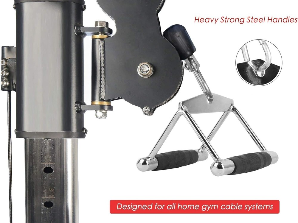 Double D Row Handle Cable Attachment Weight Workout Machine Gym LAT Pull Down V