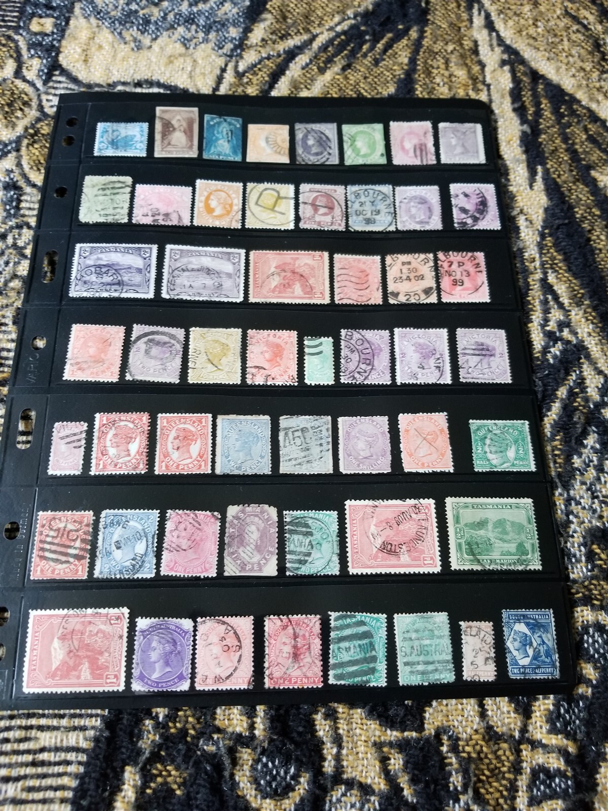 British Colonies Stamp Collection - Australian States - Used - 2 Pages - P198