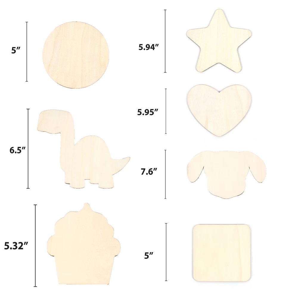 Wooden Heart Shape Craft Pieces