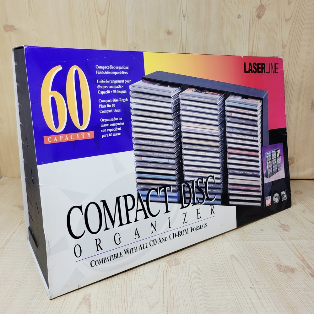 Laserline CD60 Wall Mount or Table Storage Case 60 Disc Organizer SLIGHT DAMAGE