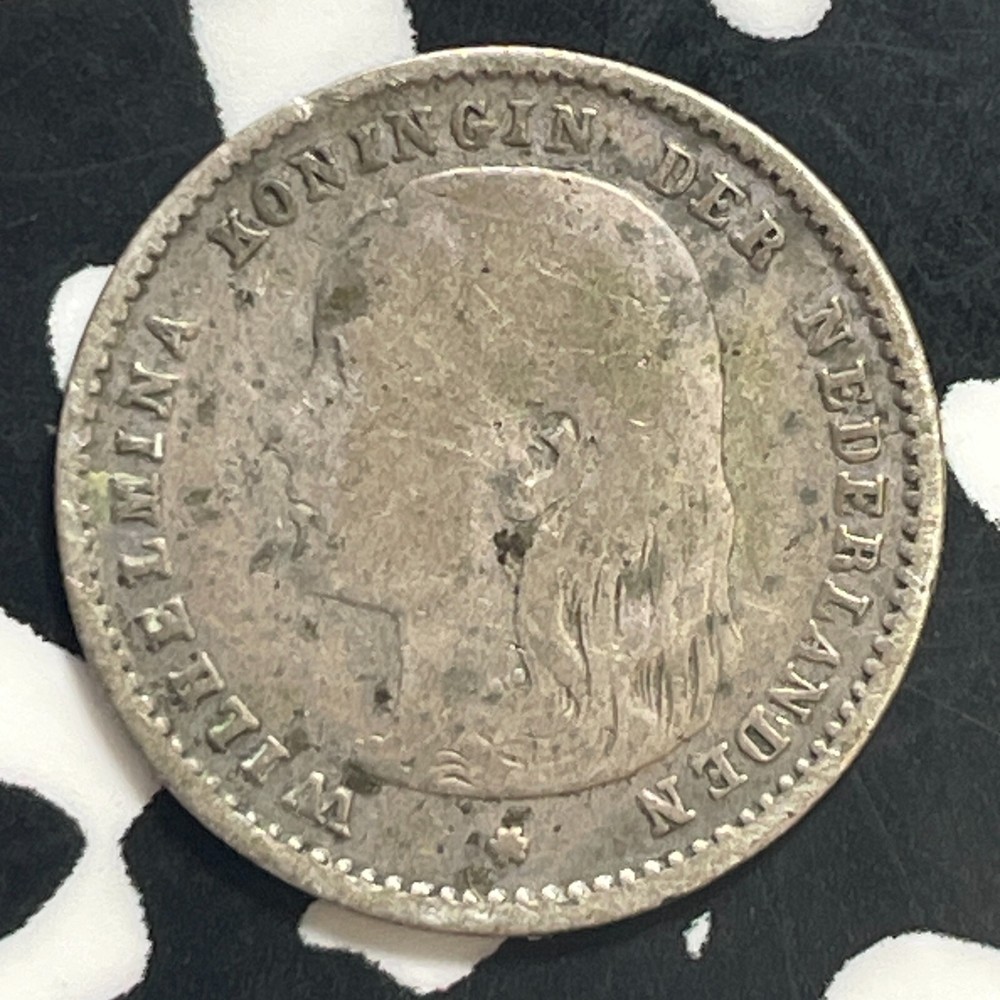 1894 Netherlands 10 Cents Lot#T1849 Silver!