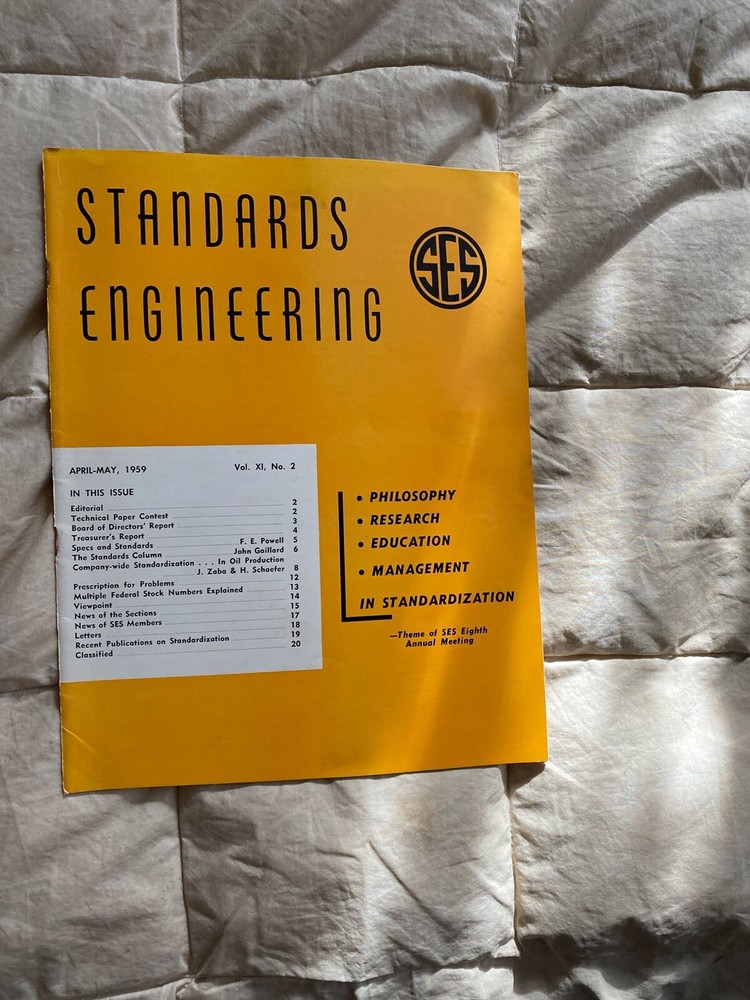 Standards Engineering SES April-May 1959