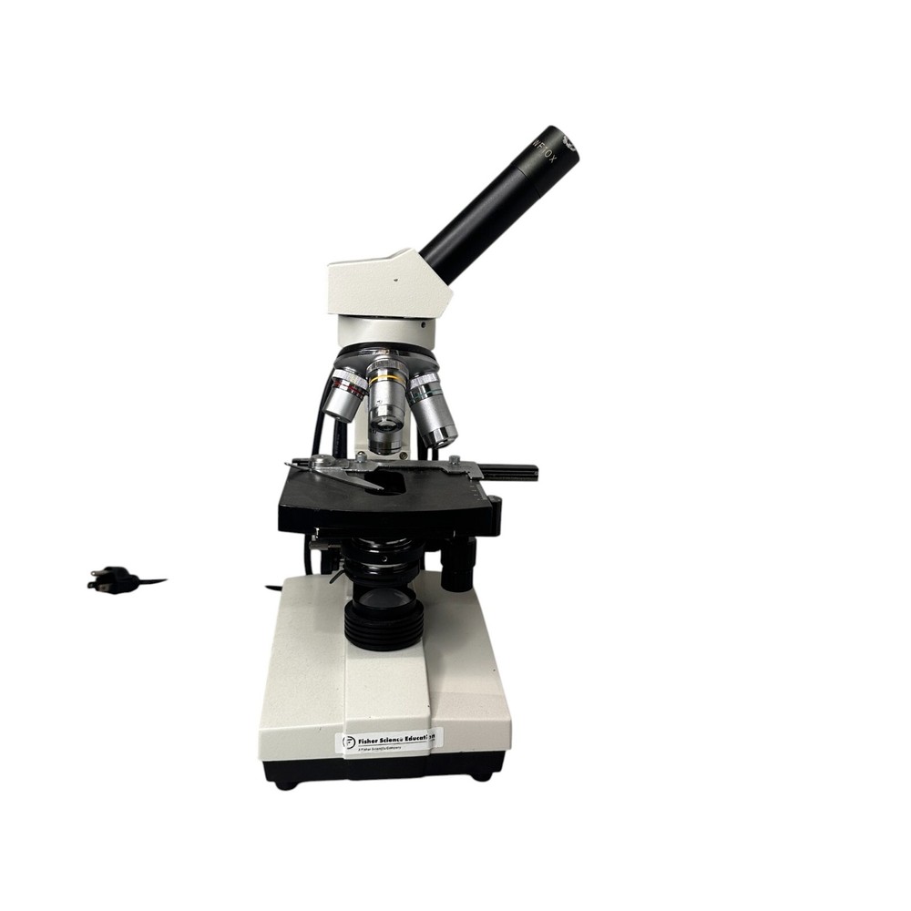 Fisher Scientific S90006B Monocular Microscope 4 Objectives 6V 20W Halogen Light