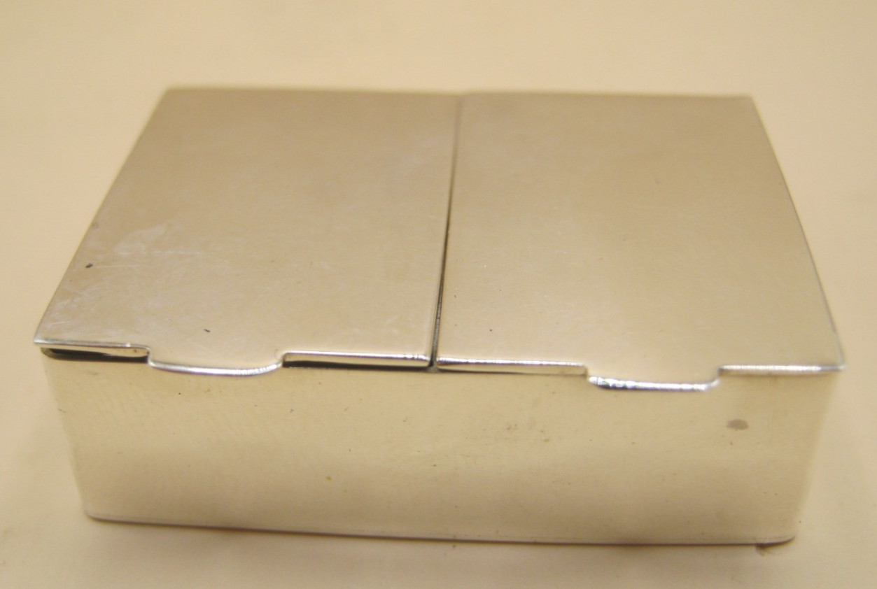 Unusual English Hallmarked Sterling Silver Double Pill / Snuff Box