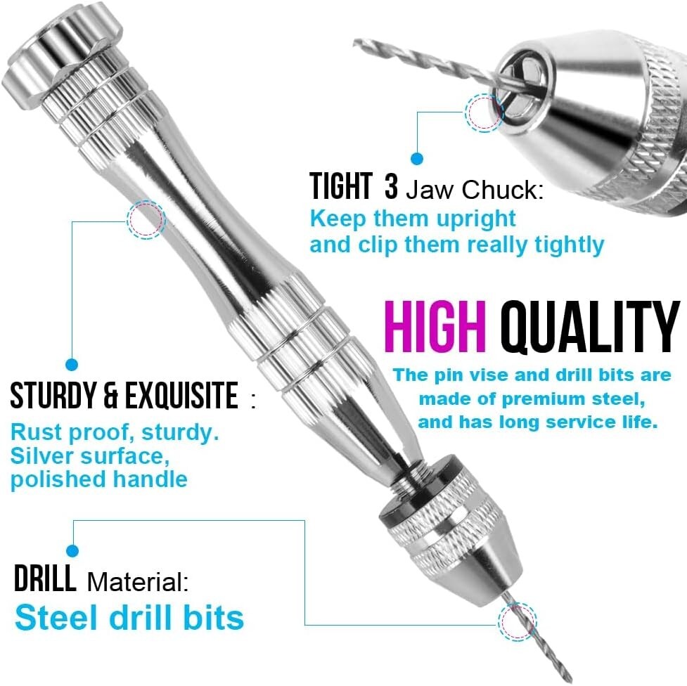 Comprehensive Jewelry Making Kit: Hand Drill, Drill Bits & Keychain Supplies