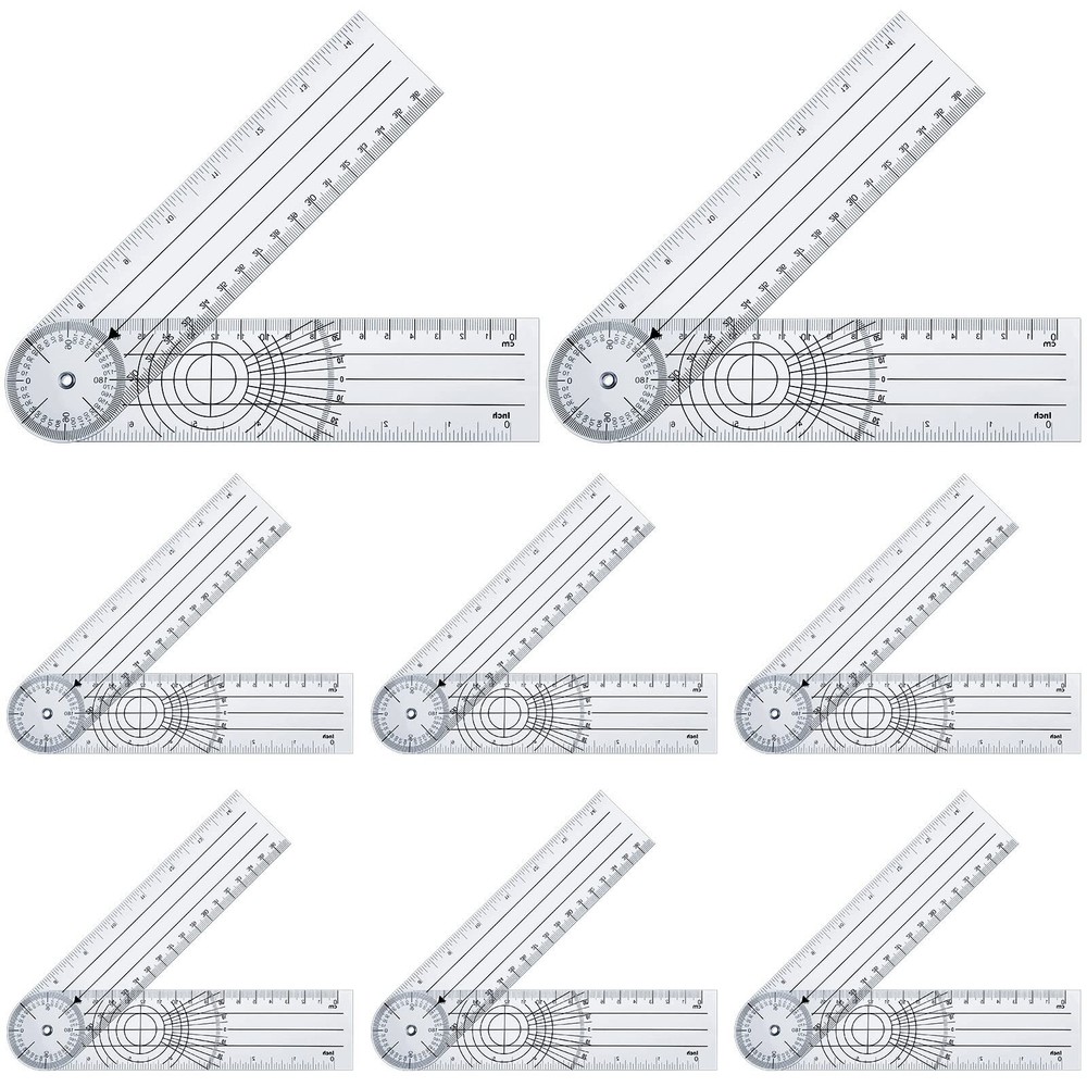 Plastic Goniometer Quick Angle Protractor Clear Angle Finder Angle Ruler With 7