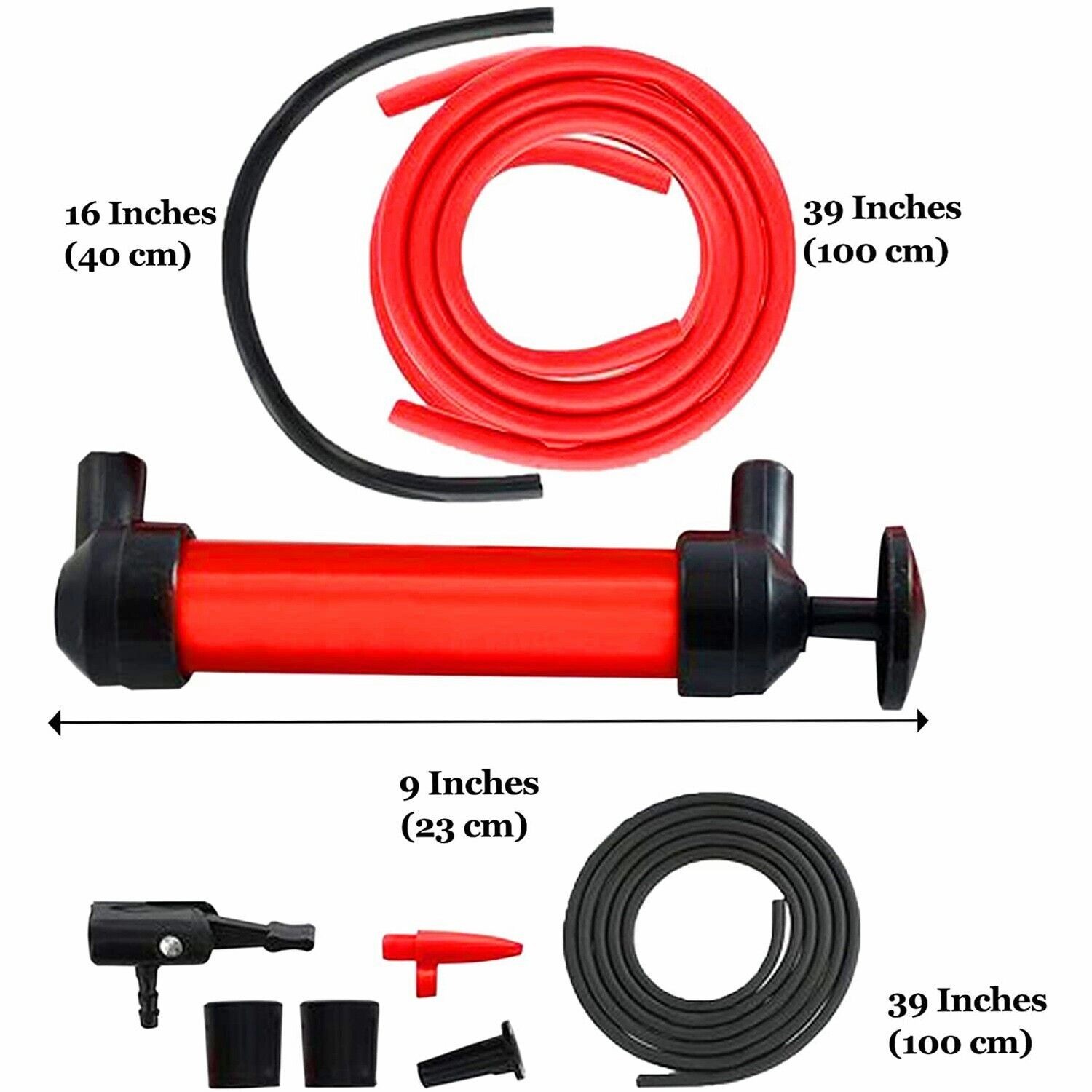 Liquid Transfer, Siphon Hand Pump for Gas, Oil, Air, and Other Fluids