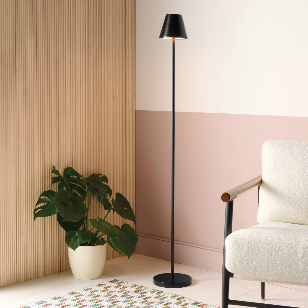Portable Floor Lamp Black (Includes LED Light Bulb) - Room Essentials