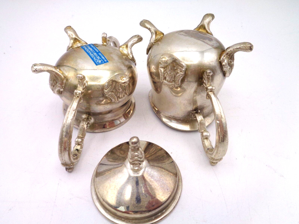 Vintage Silver Plated Footed Cream and Sugar Set, International Silver Company