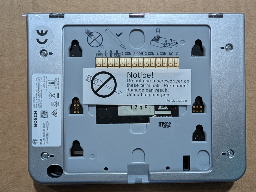 Bosch B942 Touchscreen Intrusion LCD Keypad Black *New, Open Box*