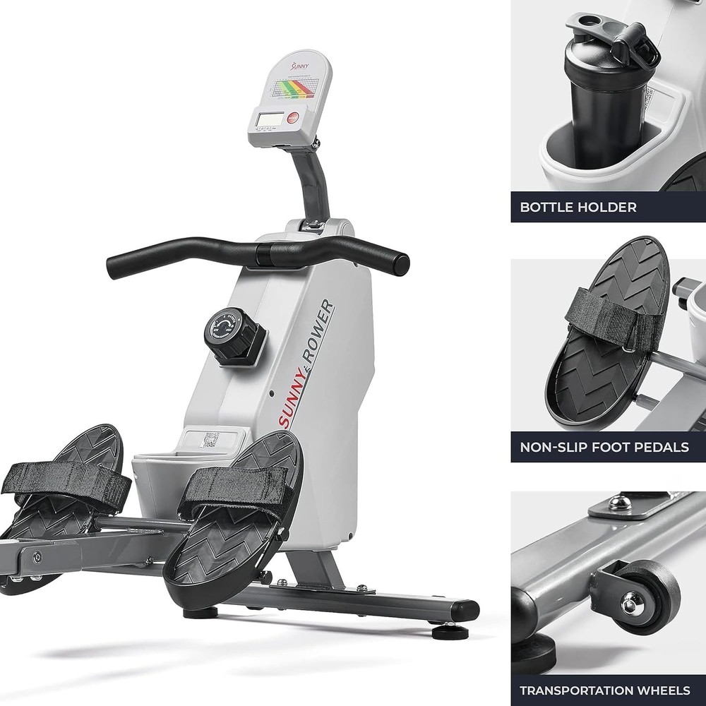 Magnetic Rowing Machine for Home Exercise, Quiet & Smooth Rower with Compact ...