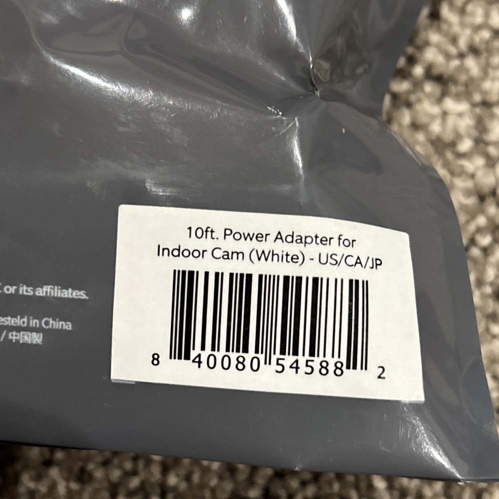 10ft Power Adapter for Ring Indoor Cam White