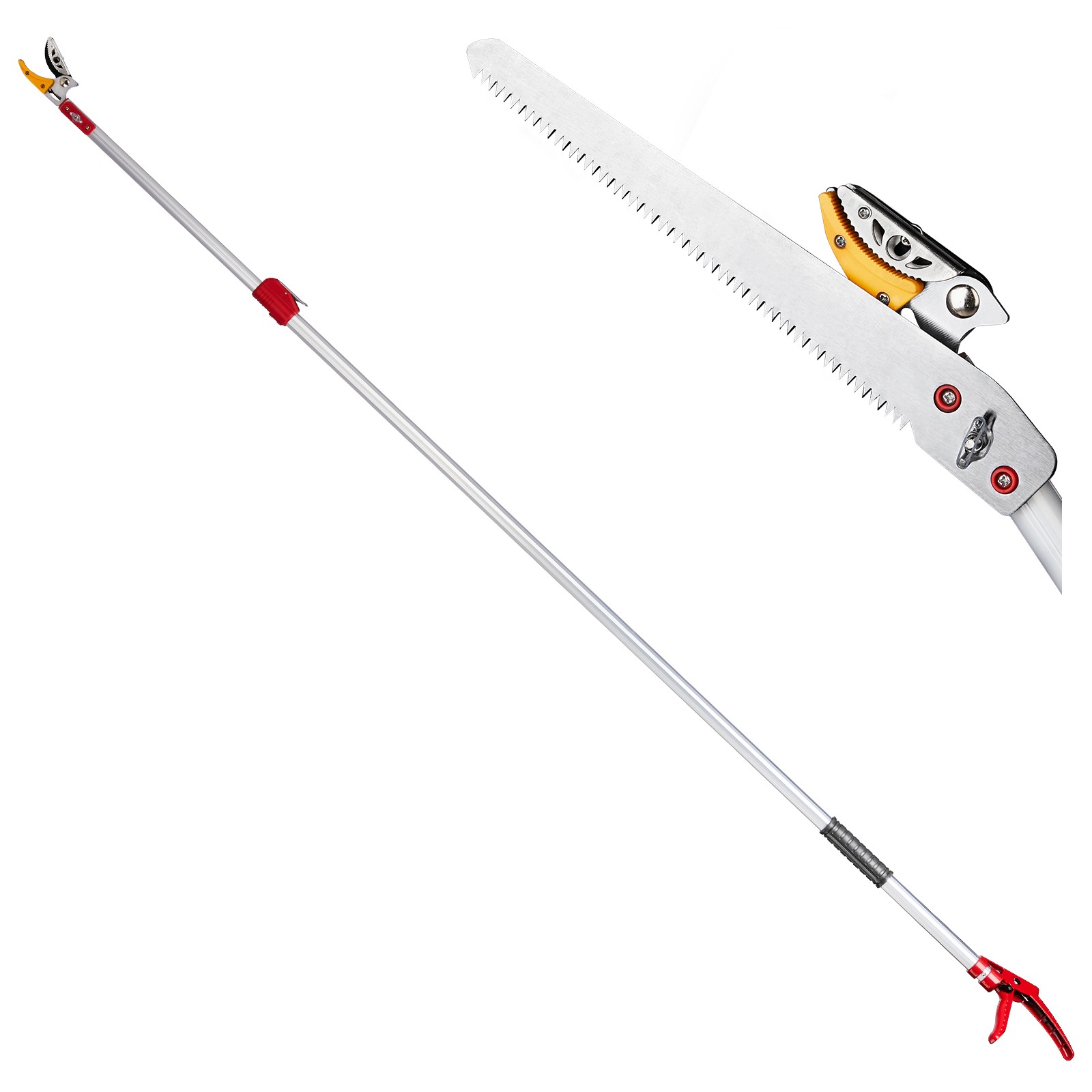 4.27-7.55 FT Cut & Hold Telescopic Pole Pruner, Fruit Picker Tree Branch Cutter