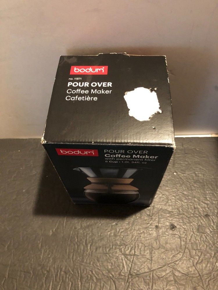 Bodum 8 Cup 34oz Pour Over Coffee Maker Permanent Screen Filter Cool Touch Hand