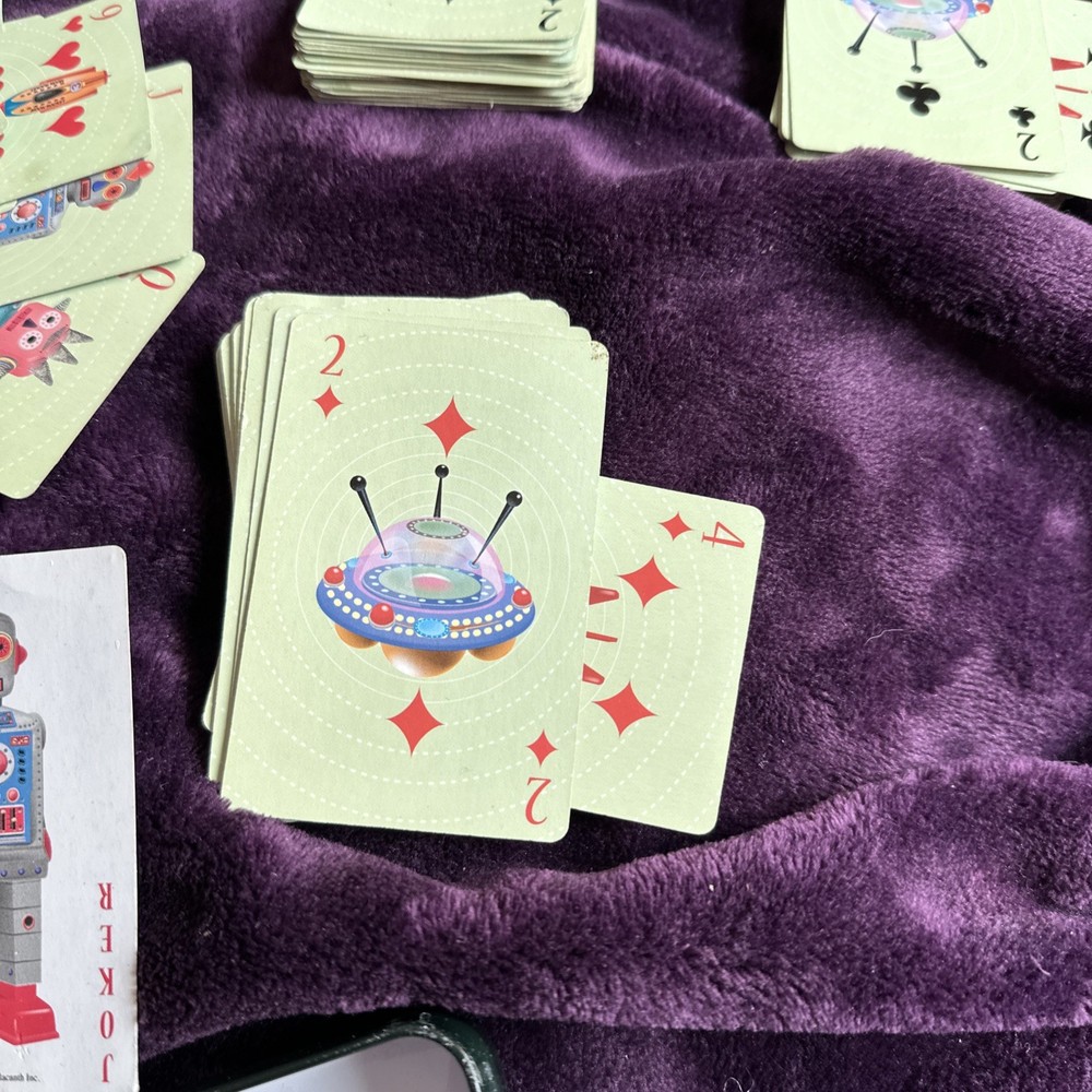 Robot Comic Tin Amd Playing Cards Coelacanth Missing Cards