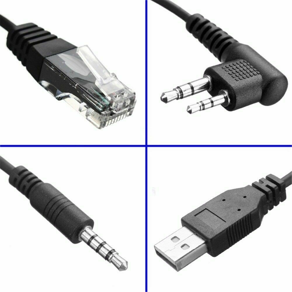 8 in 1 USB Programming Cable+Software CD For Motorola Baofeng Kenwood HYT Radio