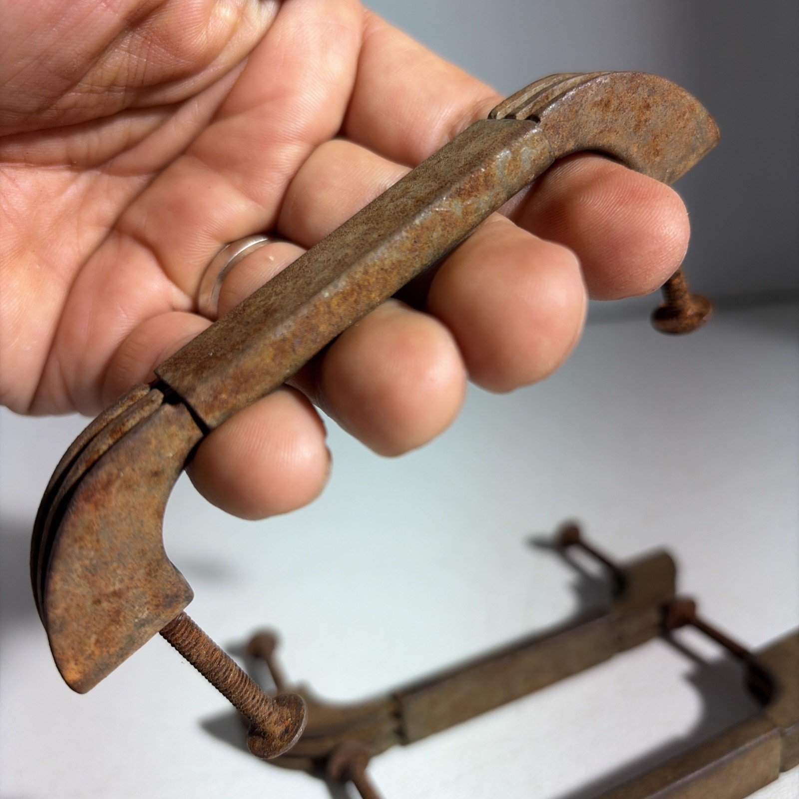 Vintage Art Deco Mid Century Modern Rustic Drawer Pulls Handles Set Of 3