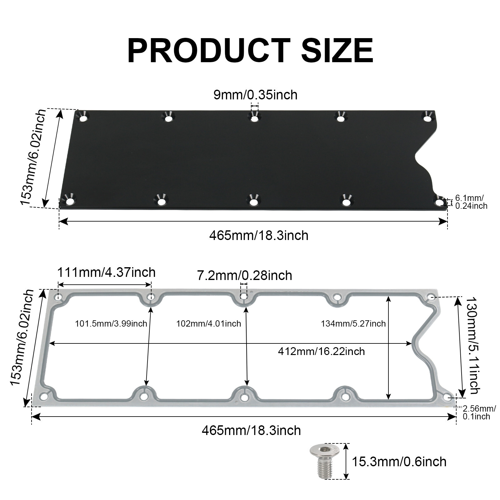 LS Gen 3 Valley Pan Cover Plate with Gasket and Seals Low Profile Compatible wit