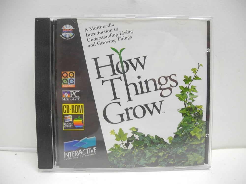 "How Things Grow" 1993 InterActive Publishing Corp. PC/Mac CD ROM with Booklet