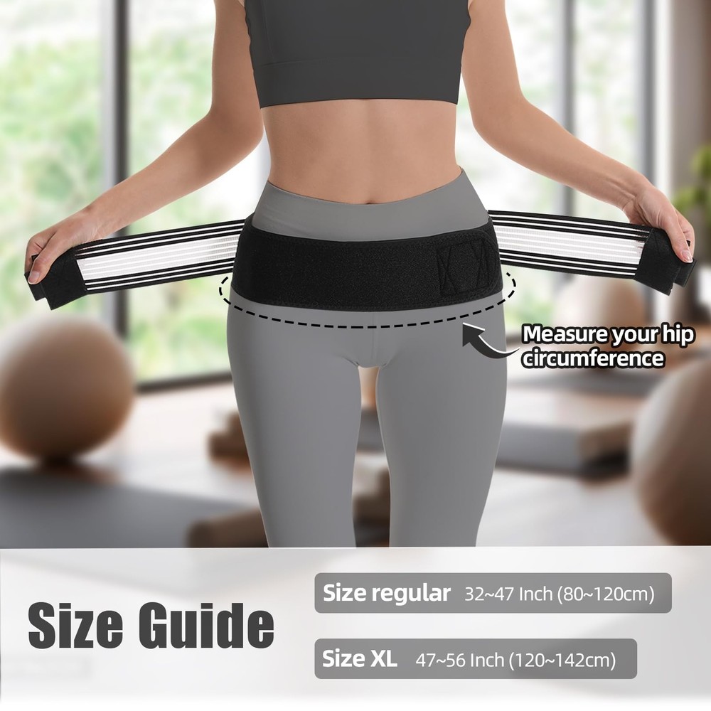 Sacroiliac SI Joint Hip Brace with Dual-Compression Tech - Sciatica & Lower B...