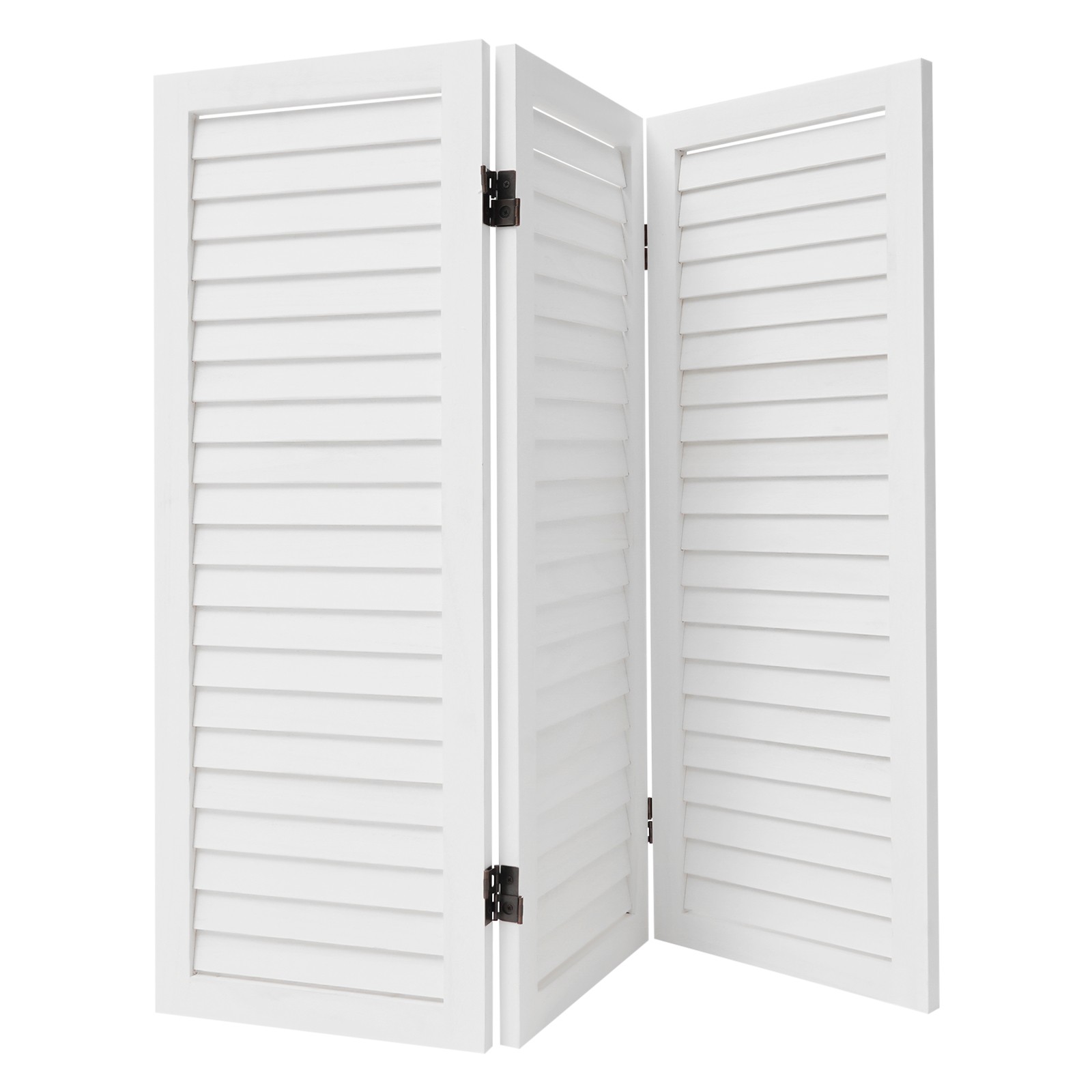 3-Panel Folding Room Divider Indoor Wooden Wall Separation Privacy Screen White