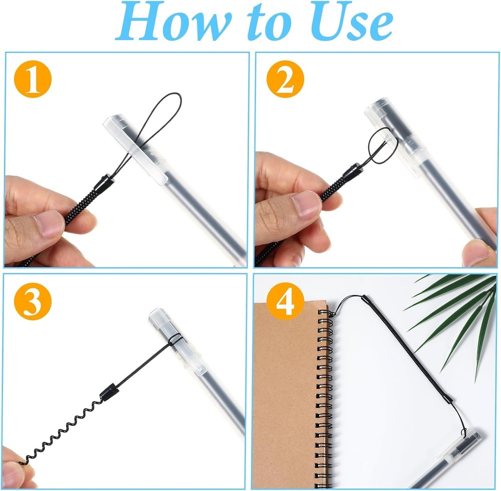 4Pcs Pen Leash Stylus Tether Plastic Elastic Tether Lanyard for Touch...