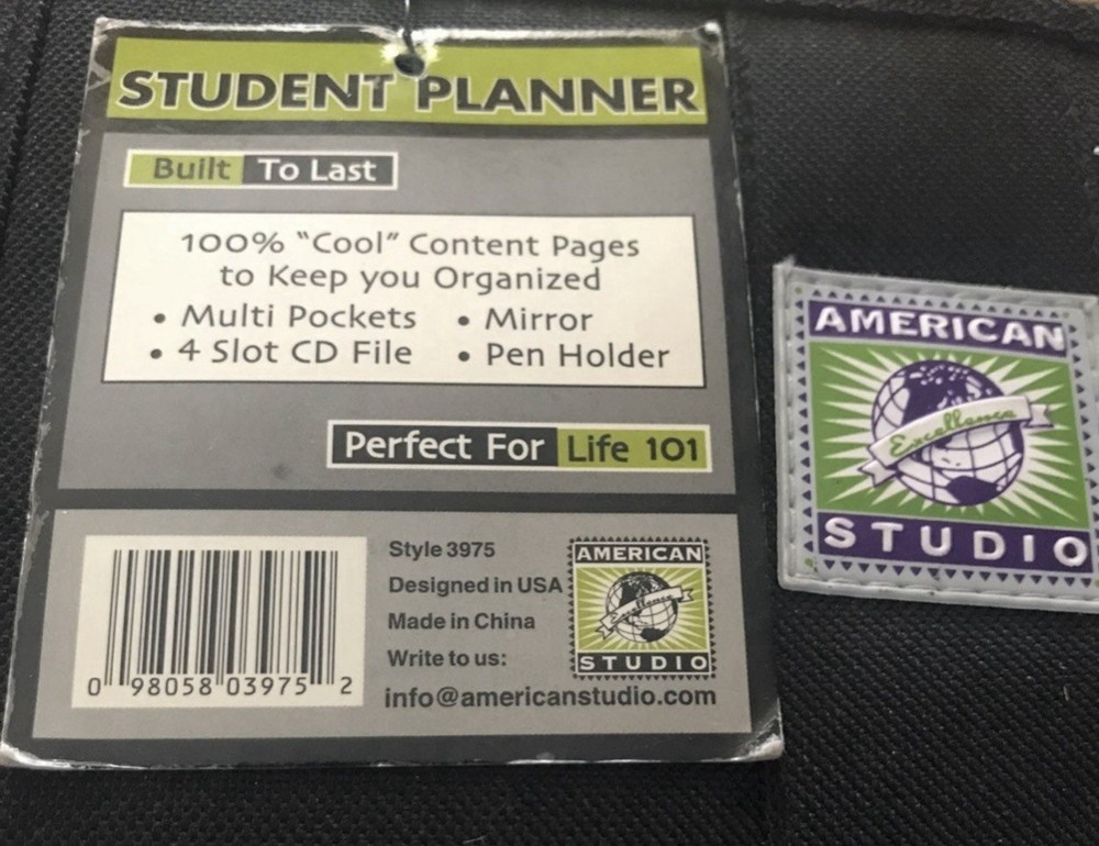 Organizer Planner American Studio Student Black