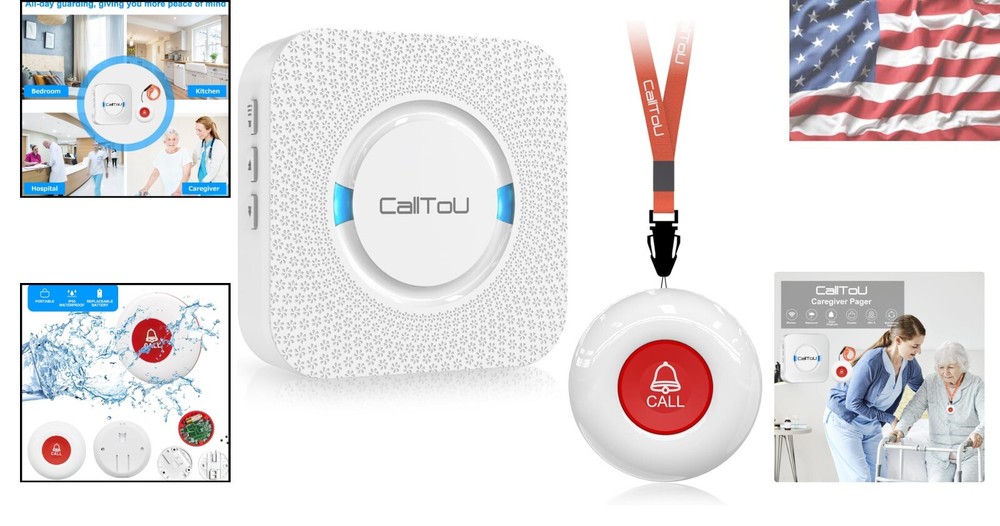 500+ Ft Wireless Nurse Call System - Waterproof & Dustproof for Home Care