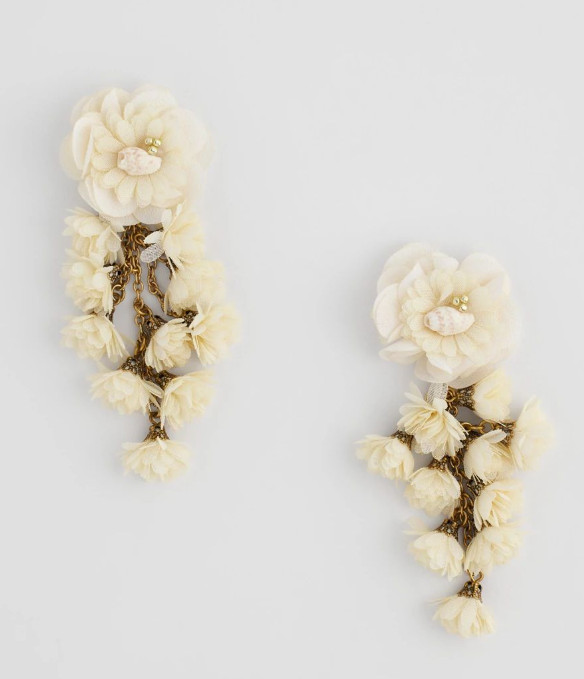 CHICO'S NO DROOP FLOWER & CONCH SHELL EARRINGS
