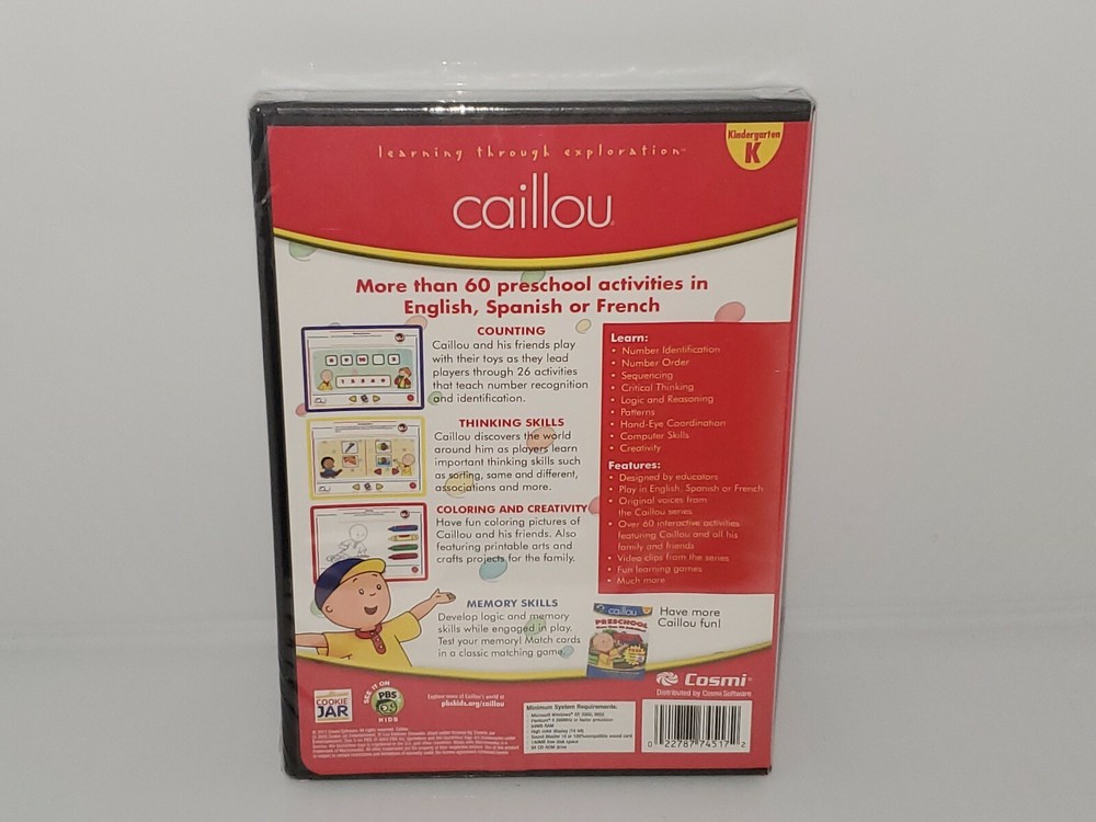 Cosmi Caillou Kindergarten - PC, CD-ROM.NEW SEALED