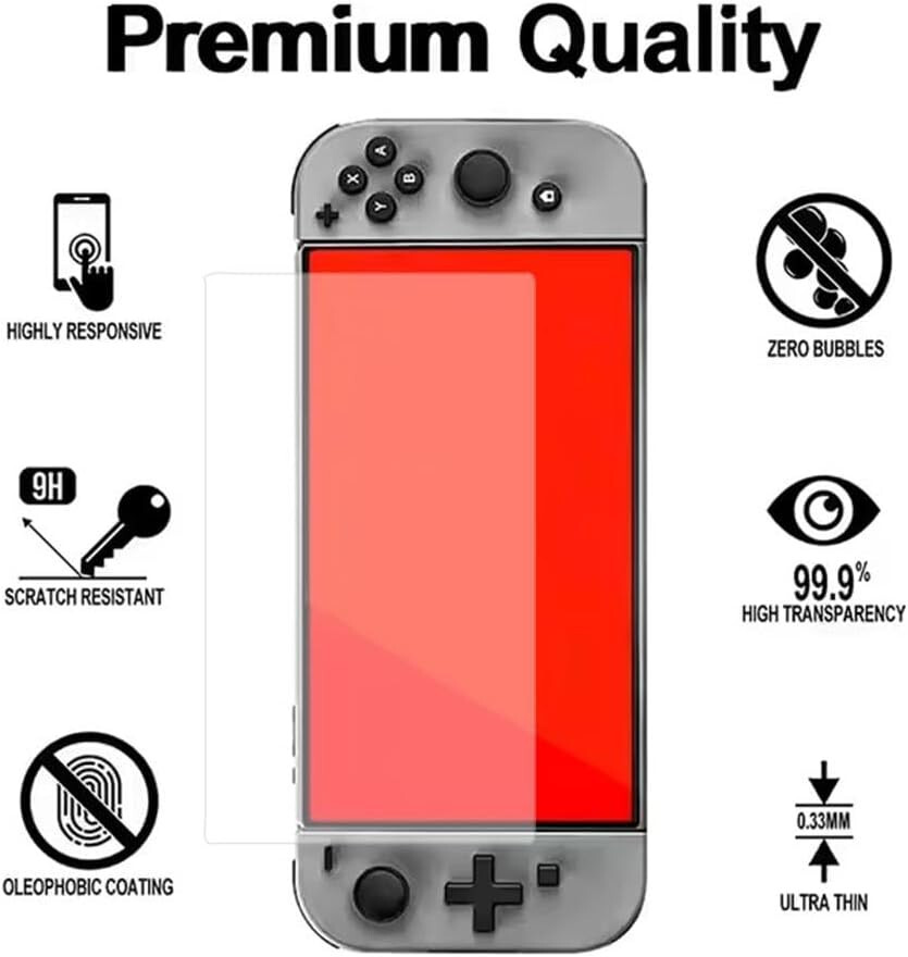 for Switch2 Tempered Glass Screen Protector, Anti-Scratch 9H Hardness(2 Pack)