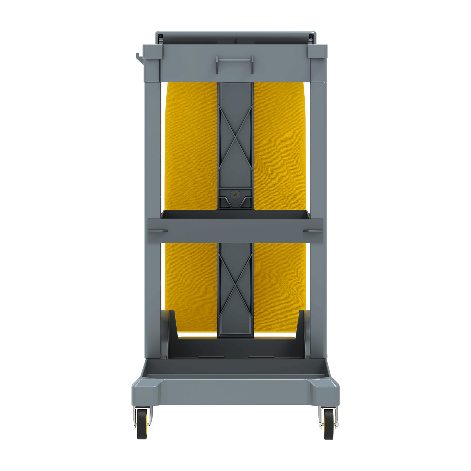 3-Shelf Janitorial Cleaning Cart w/ 2 Trash Bags Commercial Housekeeping Trolley