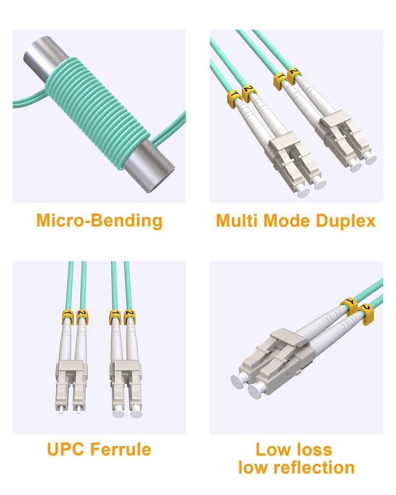LC to LC Fiber Patch Cable, 10G 40G OM3 Optical Patch Cable Multimo... Fast Ship