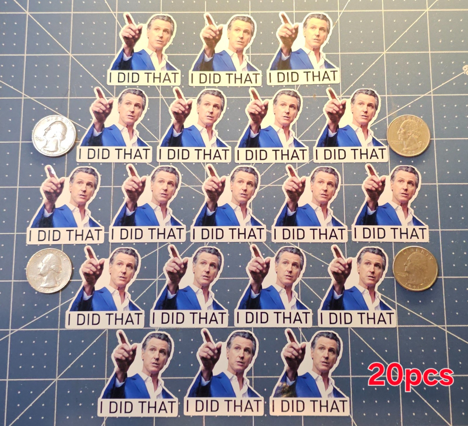 GAVIN NEWSOM I DID THAT (FUNNY COLLECTIBLE STICKERS)