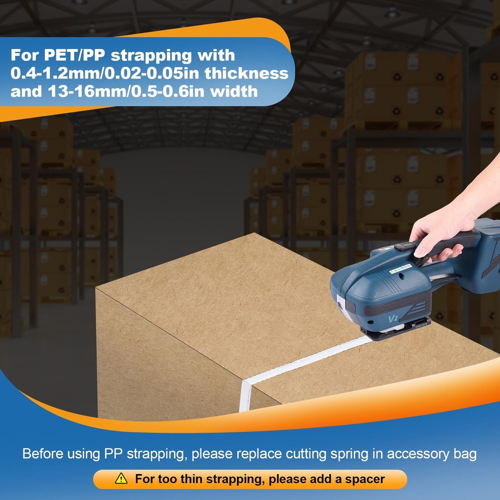 Automatic Electric Strapping Machine Tool for PP/PET 0.52"-0.63" Straps