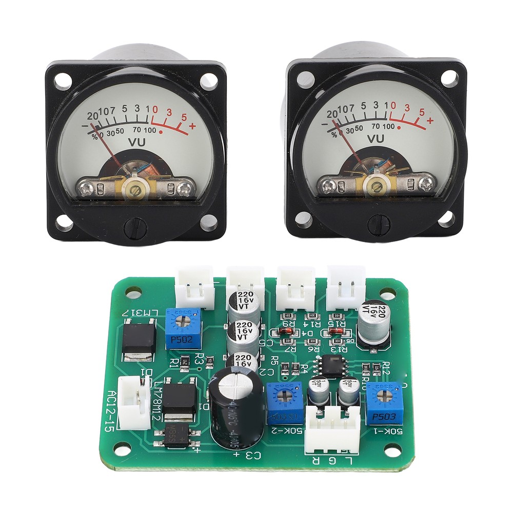 VU Meter Panel Kit 2x Warm Color Backlight Power Amplifier VU Meter With New