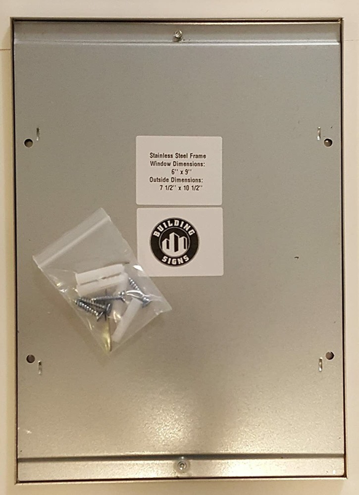 Elevator certificate frame 6x9 stainless Steel -REF24-1027