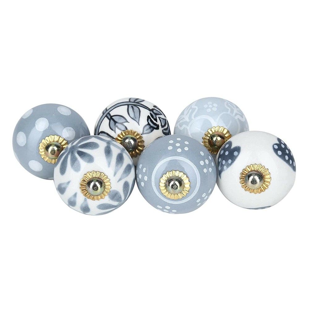 Vintage Handmade Ceramic Door Knob and Pulls for Cupboard Cabinet