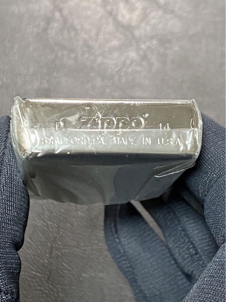 Zippo Fire Stripe Silver Etching One Sided Processing Lighter Regular Japan