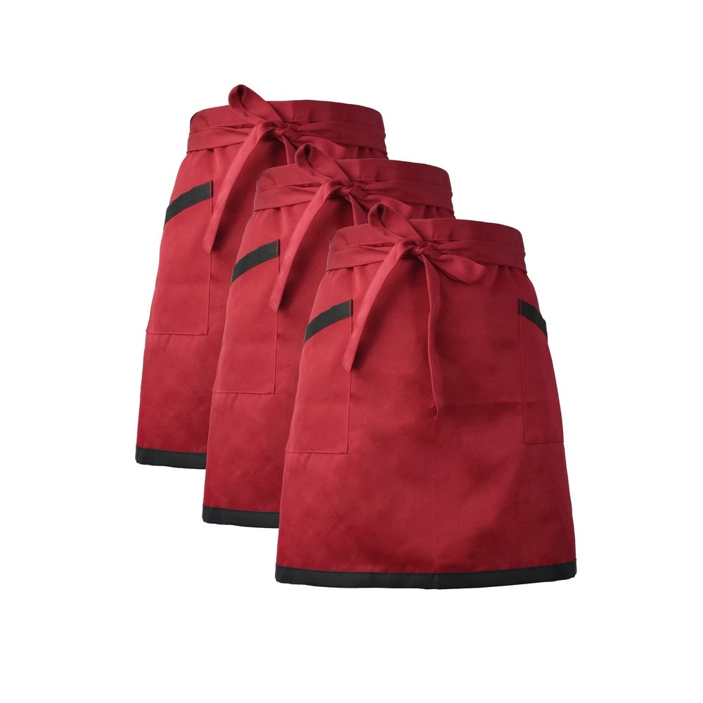 Waist Apron 2 Pockets Unisex Half Short for Waitress Server | Kitchen Use