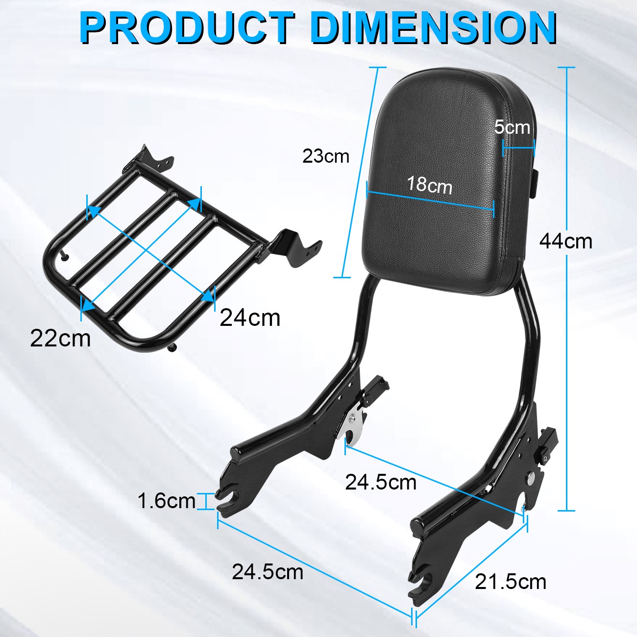 Sissy Bar Upright Passenger Backrest For Harley Softail FLDE FLHC 2018-25 Black