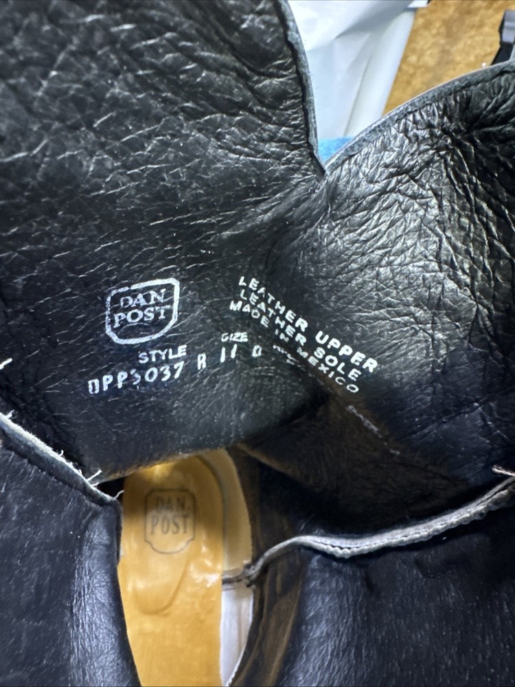 Dan Post Hand Crafted Exotic Black Python Boots Size 11D Leather Upper