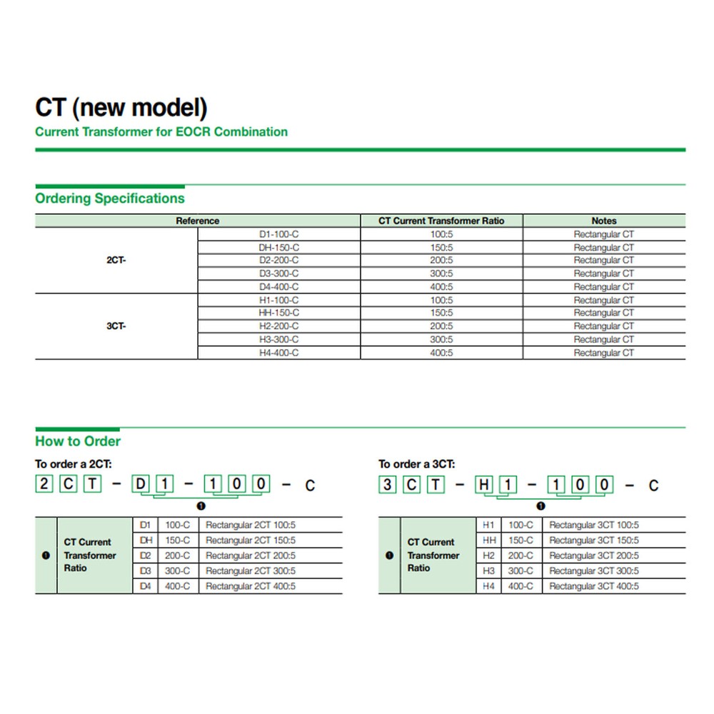 Schneider EOCR 2CT-D1-100-C 100:5A Current Transformer For EOCR Combination