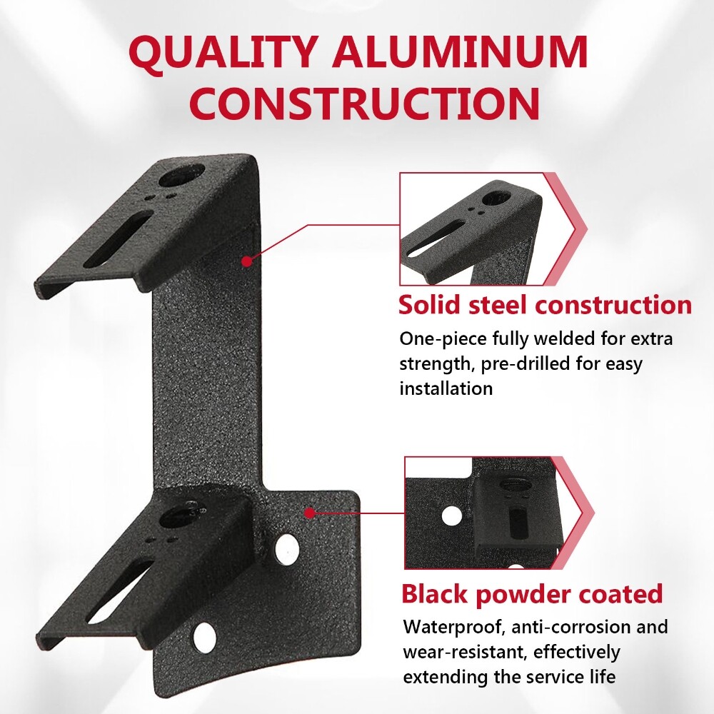 A-Pillar Windshield Mounting Brackets for Jeep Wrangler JK 2007-2017 Work Light