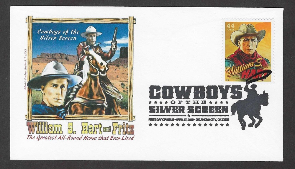 #4448 44c Silver Screen Cowboys -William S. Hart- Graebner FDC