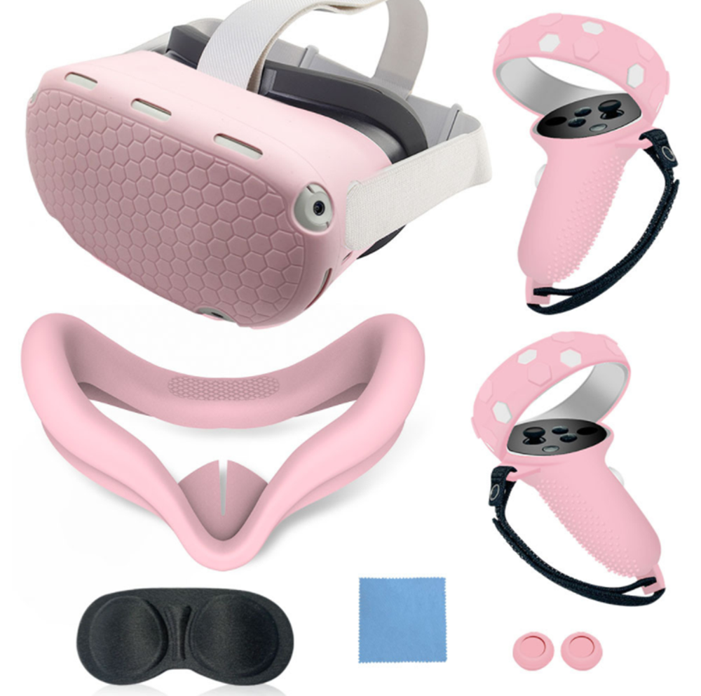 10PCS Silicone Accessories Set for Oculus Quest 2 VR Face Controller Grip Covers