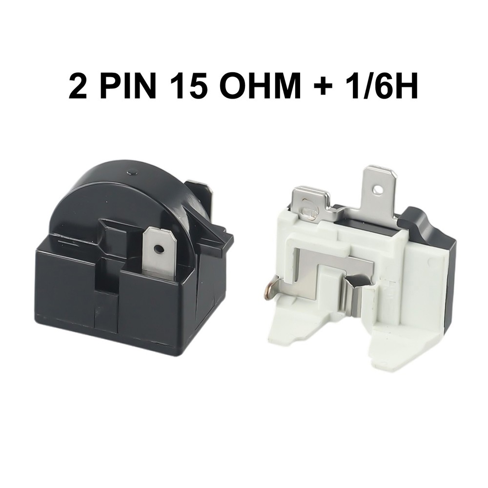 Refrigerator PTC Start Relay 1/2 Pin 15 Ohm + 1/6H Compressor Overload Protector
