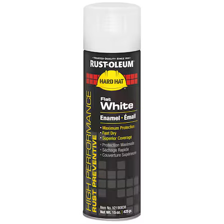 Rust-Oleum V2190838 Rust Preventative Spray Paint, White, Flat, Solvent, 15 Oz