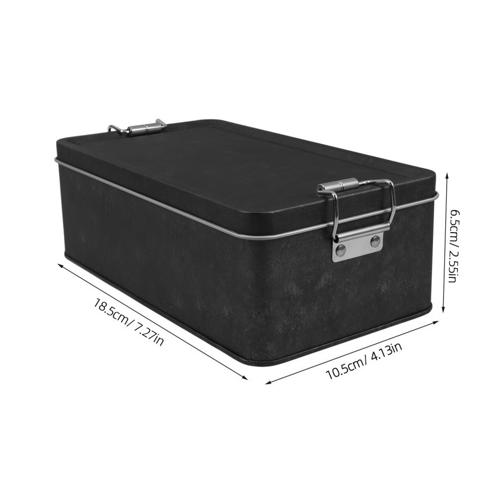 Iron Tin Container Tin Storage Can Counter Decoration Rectangular Metal Box